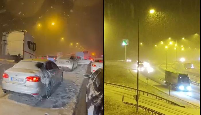 Bolu'da kar hayatı olumsuz etkiledi! Anadolu karayolunda ulaşım durdu